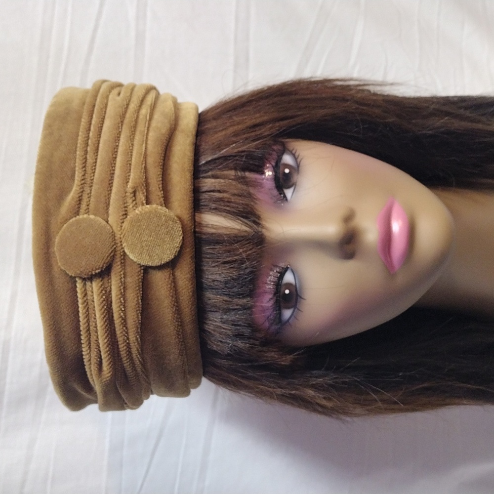 Vintage Tan Velvet Hat